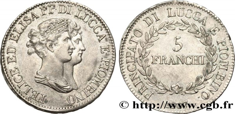 ITALY - LUCCA AND PIOMBINO - FELIX BACCIOCHI AND ELISA BONAPARTE
Type : 5 Franc...