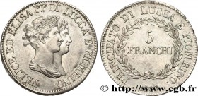 ITALY - LUCCA AND PIOMBINO - FELIX BACCIOCHI AND ELISA BONAPARTE
Type : 5 Franchi 
Date : 1807 
Mint name / Town : Florence 
Quantity minted : - ...