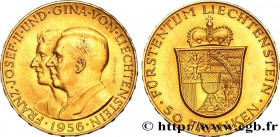 LIECHTENSTEIN - PRINCIPALITY OF LIECHTENSTEIN - FRANCIS JOSEPH II
Type : 50 Franken 
Date : 1956 
Quantity minted : 17000 
Metal : gold 
Millesim...