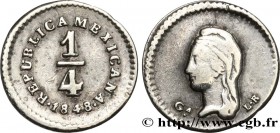 MEXICO - REPUBLIC
Type : 1/4 Real 
Date : 1848 
Mint name / Town : Guadalajara 
Quantity minted : - 
Metal : silver 
Millesimal fineness : 903 ‰...
