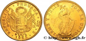 PERU - REPUBLIC
Type : 8 Escudos 
Date : 1835 
Mint name / Town : Cuzco 
Quantity minted : - 
Metal : gold 
Millesimal fineness : 875 ‰
Diamete...