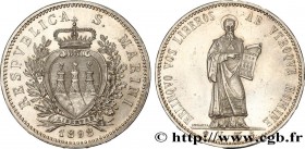 SAN MARINO
Type : 5 Lire 
Date : 1898 
Mint name / Town : Rome 
Quantity minted : 18000 
Metal : silver 
Millesimal fineness : 900 ‰
Diameter :...