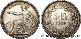 SWITZERLAND - CONFEDERATION
Type : 5 Francs 
Date : 1850 
Mint name / Town : Paris 
Quantity minted : 2500000 
Metal : silver 
Millesimal finene...