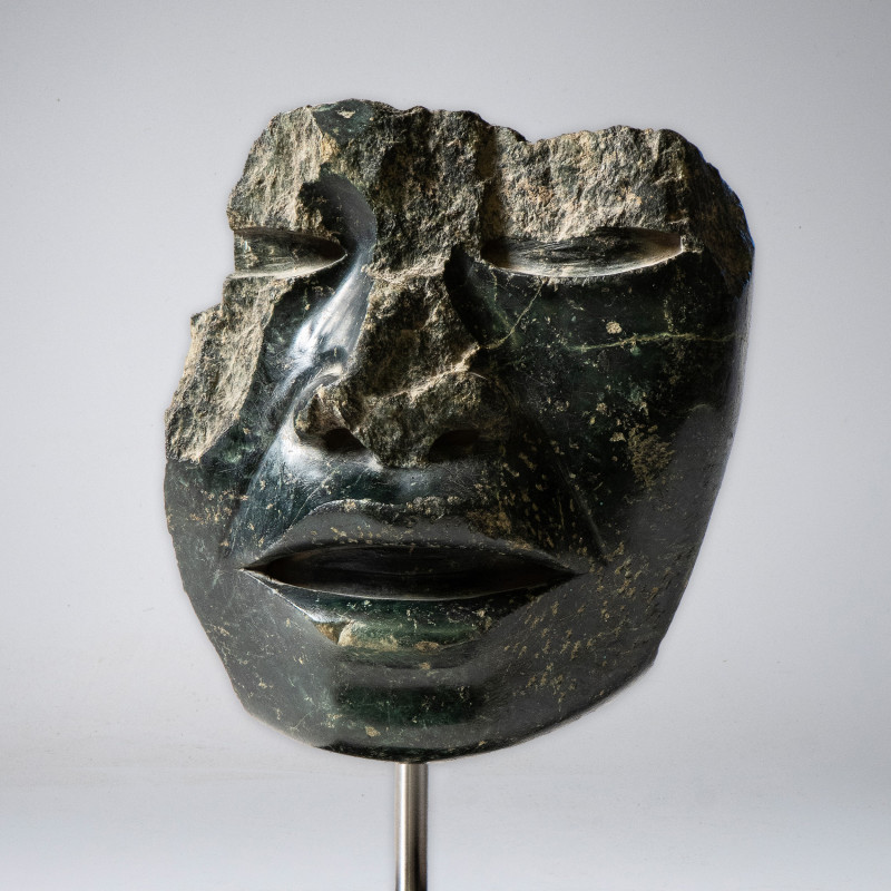 A CHONTAL SERPENTINE FUNERARY MASK OF A DIGNITARY.
100-500 A.D.
H. 16 x L. 13,...