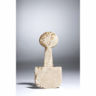 AN ANATOLIAN MARBLE FRAGMENTARY IDOL.
Kusura Type, Circa 2700-2100 BCE.
H. 14,8 cm x L. 7,1 cm.

Provenance
Swiss private collection of the Numis...