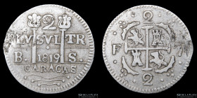 Caracas. Fernando VII. 2 Reales 1819 BS. KMC6.1