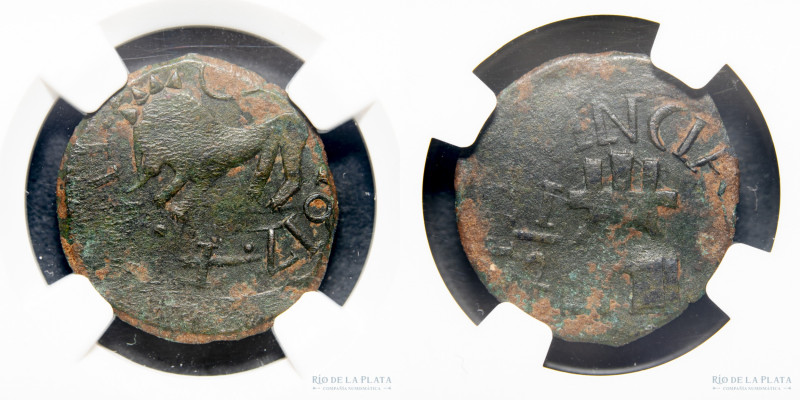 Provincia de Guaiana (Venezuela) Fernando VII (1808-1833) 1/2 Real 1817. Cobre; ...