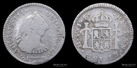 Popayan. Carlos III. 1/2 Real 1774 JS. KM45.2
