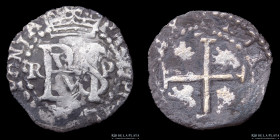 Potosi. Felipe II. 1/2 Real 1574-1575 Rincon. Macuquina. CJ 5.1.2
