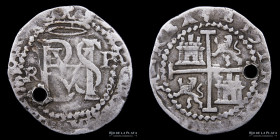 Potosi. Felipe II. 1/2 Real ND 1574/5 Rincon. Macuquina. CJ 5.1.2