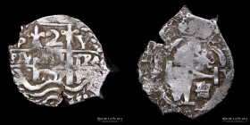 Potosi. Felipe V. 2 Reales 1707 Y. Macuquina. CJ 35.7.2