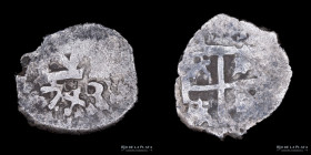 Potosi. Felipe V. 1/2 Real 1743. Macuquina. CJ 47.16