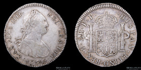 Potosi. Carlos IV. 2 Reales 1796 PP. Doble Golpe. CJ 78.8