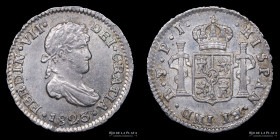 Potosi. Fernando VII. 1/2 Real 1823 PJ. CJ 90.8