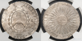 Provincias Unidas. 8 Reales 1815 F. AU58. CJ 5