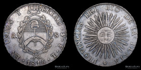 Provincias Unidas. 8 Soles 1815 FL. CJ 6.1.2