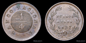 Argentina. Buenos Aires. 1/4 de Real 1827. CJ 13