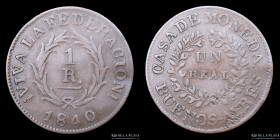 Argentina. Buenos Aires. 1 Real 1840. CJ 16.1.17