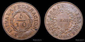 Argentina. Buenos Aires. 1/2 Real 1840. CJ 17.1.2