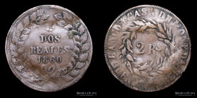 Argentina. Buenos Aires. 2 Reales 1860. Cf. CJ 23. No Listada