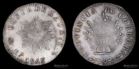 Argentina. Cordoba. 4 Reales 1845. CJ 50.2.4
