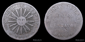 Argentina. Confederacion. 4 Centavos 1854. CJ 1.5.1