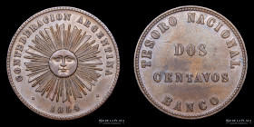 Argentina. Confederacion. 2 Centavos 1854. CJ 2.7