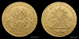 Argentina. La Rioja. 2 Escudos 1843 B. CJ 54