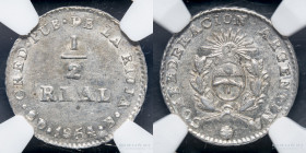 Argentina. La Rioja. 1/2 Real 1854 B. MS62. CJ 73.1