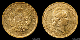 Argentina. 5 Pesos 1882 Argentino de oro. CJ 2.1