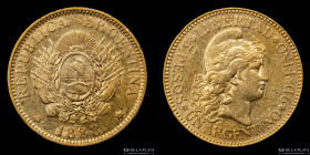 Argentina. 5 Pesos 1888 Argentino de oro. CJ 8.1