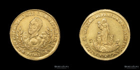 Bolivia. 1 Escudo 1854. Medalla Monetaria. 4to Aniv. Belzu RTB 180