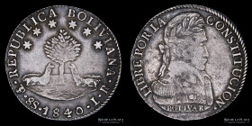 Bolivia. 8 Soles 1840 LR. KM97