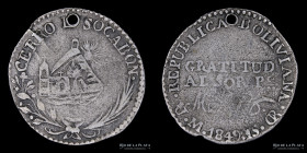 Bolivia. 1 Sol 1849 JM. Oruro Mint. Socabon. KM85.1