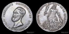Bolivia. 4 Soles 1850. Medalla Monetaria. Belzu Pte. Constitucional. RTB 123
