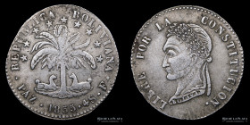 Bolivia. 4 Soles 1855 F. La Paz KM130