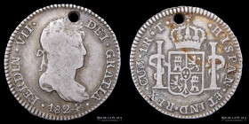Cuzco. Fernando VII. 1 Real 1824/3 T. KM114.2