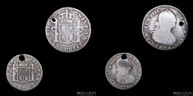 Nuevo Reino. Lote x2. Carlos IV. 1 y 1/2 Real