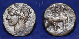 CARTHAGE: Zeugitana. Ca. 221-210 BC. Bronze AE Trishekel