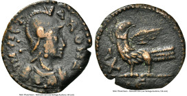 OSTROGOTHS. Theoderic (AD 493-526). AE follis or 40 nummi (25mm, 2h). NGC VF. IMVICT-A ROMA, helmeted, draped, and cuirassed bust of Roma right, weari...