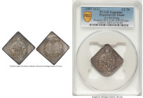 Salzburg. Wolf Dietrich von Raitenau Klippe 1/2 Taler ND (1587-1612) XF Details (Repaired) PCGS, Probszt-810, Zottl-959. A more difficult example of t...