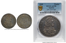Leopold I Taler 1668 AU58 PCGS, Hall mint, KM1238, Dav-3240. An attainable example of the type displaying dove toning and ample glow in hand. HID09801...