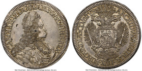 Karl VI 2 Taler ND (1719) AU58 NGC, Hall mint, KM1523, Dav-1049. 57.36gm. An impressive Austrian double Taler showing a refined olive-gold patina, wit...