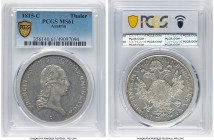 Franz II Taler 1815-C MS61 PCGS, Prague mint, KM2161, Dav-6. Last issue of a 4 year type. HID09801242017 © 2024 Heritage Auctions | All Rights Reserve...