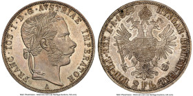 Franz Joseph I 2 Florin 1869-A MS64 NGC, Vienna mint, KM2232. This lovely specimen retains cartwheel luster and strong devices, is addition to a gentl...