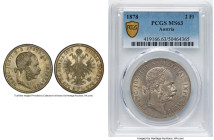 Franz Joseph I 2 Florin 1878 MS63 PCGS, KM2233, Dav-27. Only two certified higher at PCGS. HID09801242017 © 2024 Heritage Auctions | All Rights Reserv...