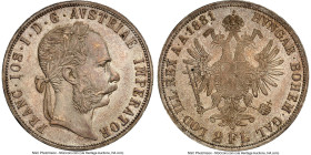 Franz Joseph I 2 Florin 1881 MS64 NGC, Vienna mint, KM2233. Lovely peach and lavender tones contribute to this offering's enchanting aura. HID09801242...
