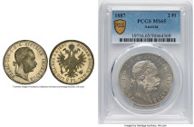 Franz Joseph I 2 Florin 1887 MS65 PCGS, KM2233, Dav-27. Highest attainable grade from PCGS. HID09801242017 © 2024 Heritage Auctions | All Rights Reser...