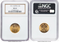 Republic gold 25 Schilling 1931 MS65 NGC, Vienna mint, KM2841, Fr-521. HID09801242017 © 2024 Heritage Auctions | All Rights Reserved www.HA.com/TexasA...