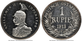 German Colony. Wilhelm II Proof Rupie 1913-J PR63 NGC, Hamburg mint, KM10, J-722. Witnessed frequently enough in a business strike, though hardly ever...